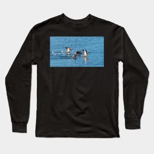 Red-breasted Mergansers Beginning To Fly Long Sleeve T-Shirt